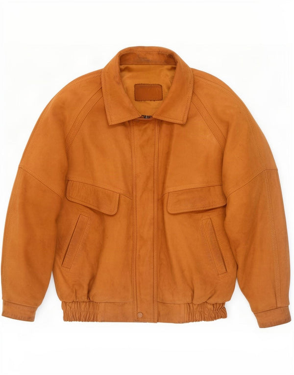 Giacca in pelle vintage da uomo UK 42 XL Beige