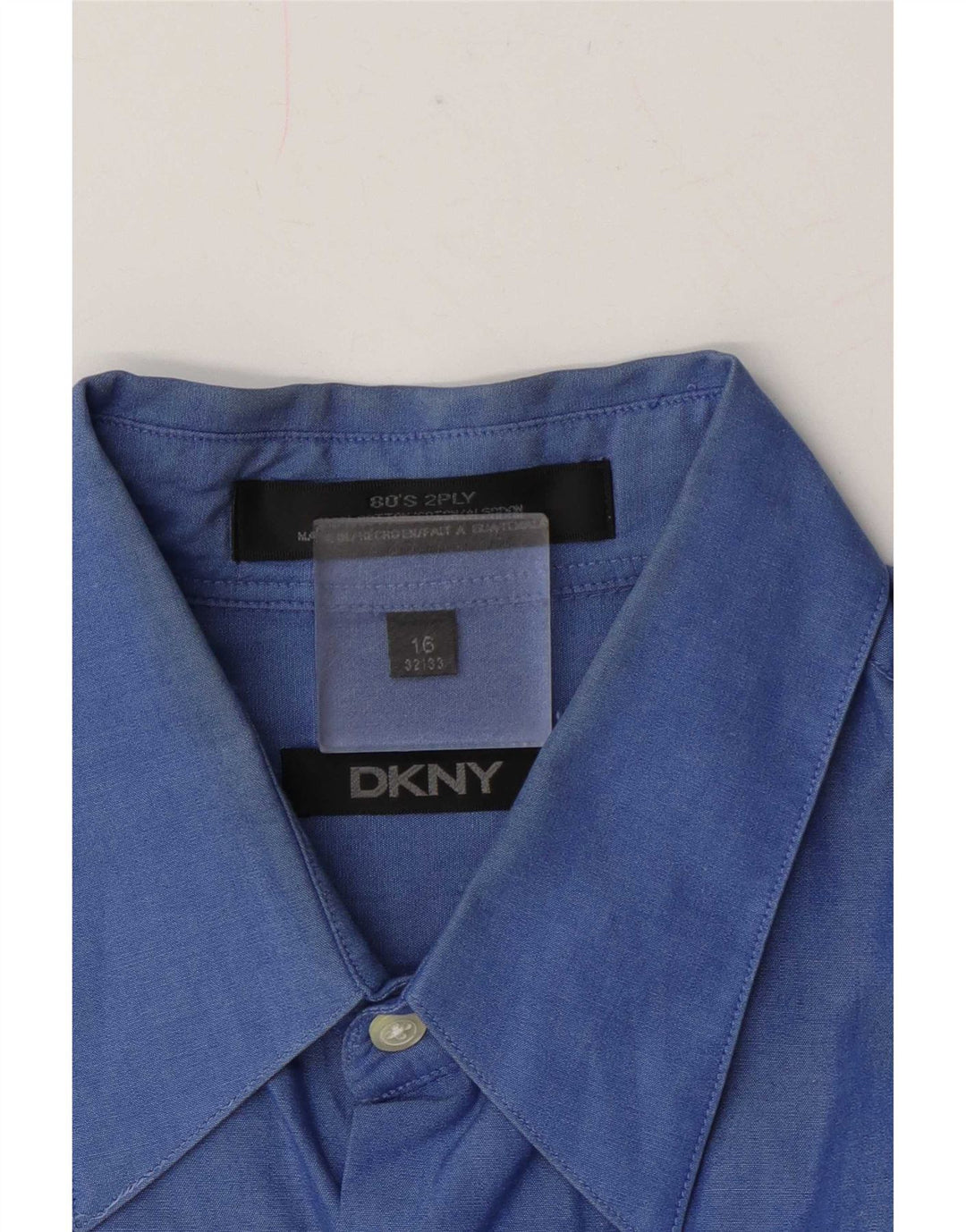 Camicia da uomo Dkny taglia 16 grande cotone blu