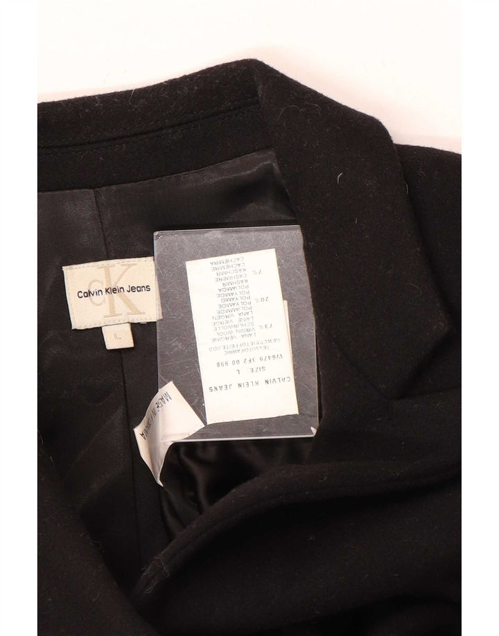 Cappotto da donna Calvin Klein Jeans UK 14 grande lana nera