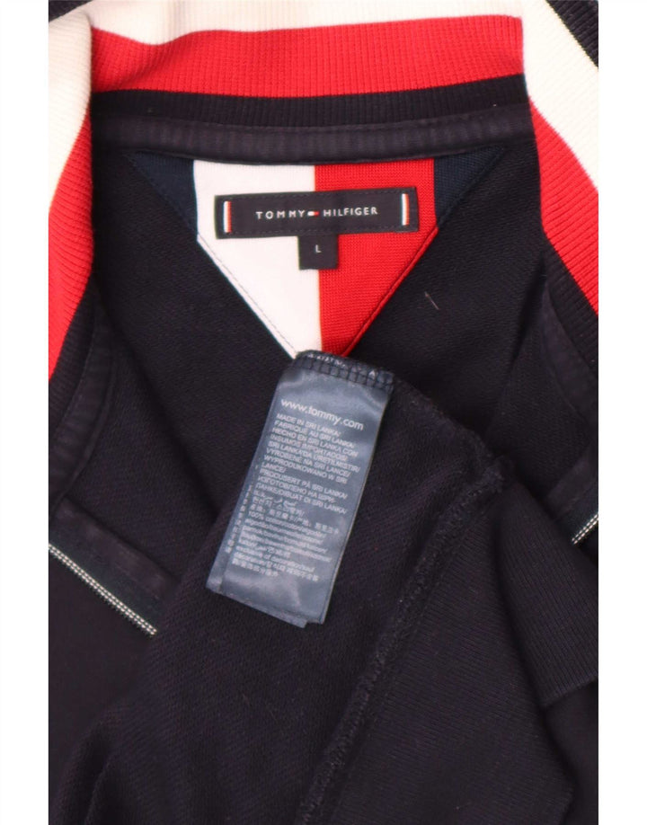 Giacca da ginnastica da uomo Tommy Hilfiger di grandi dimensioni in cotone blu navy