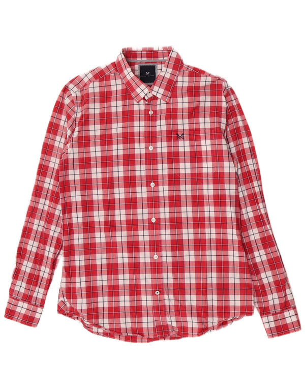 Crew Clothing Camicia slim fit da uomo in cotone a quadri rossi grandi