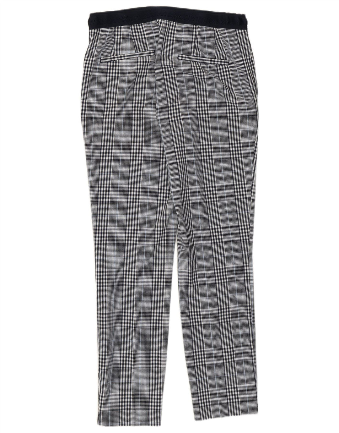 Pantaloni corti slim da donna Zara piccoli W26 L26 poliestere a quadri blu navy