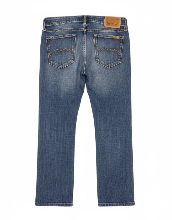 MELTIN' POT Womens Straight Jeans W26 L24 Blue Cotton