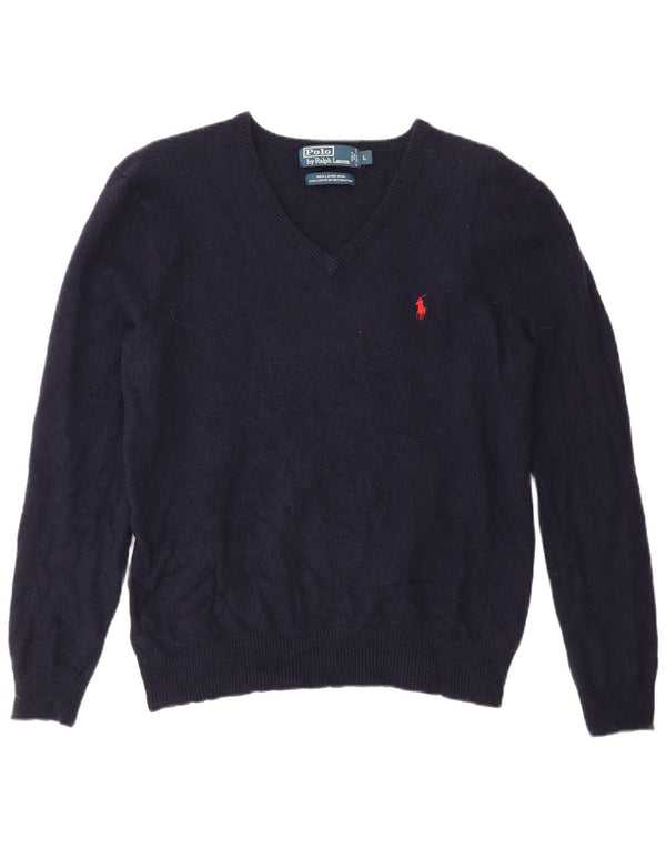 Maglione maglione con scollo a V da bambino Polo Ralph Lauren 15-16 anni grande blu navy