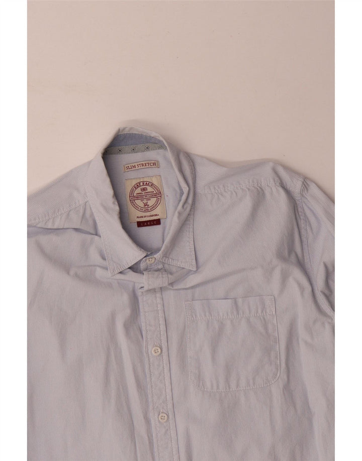 FAT FACE Camicia slim da uomo grande gessato blu