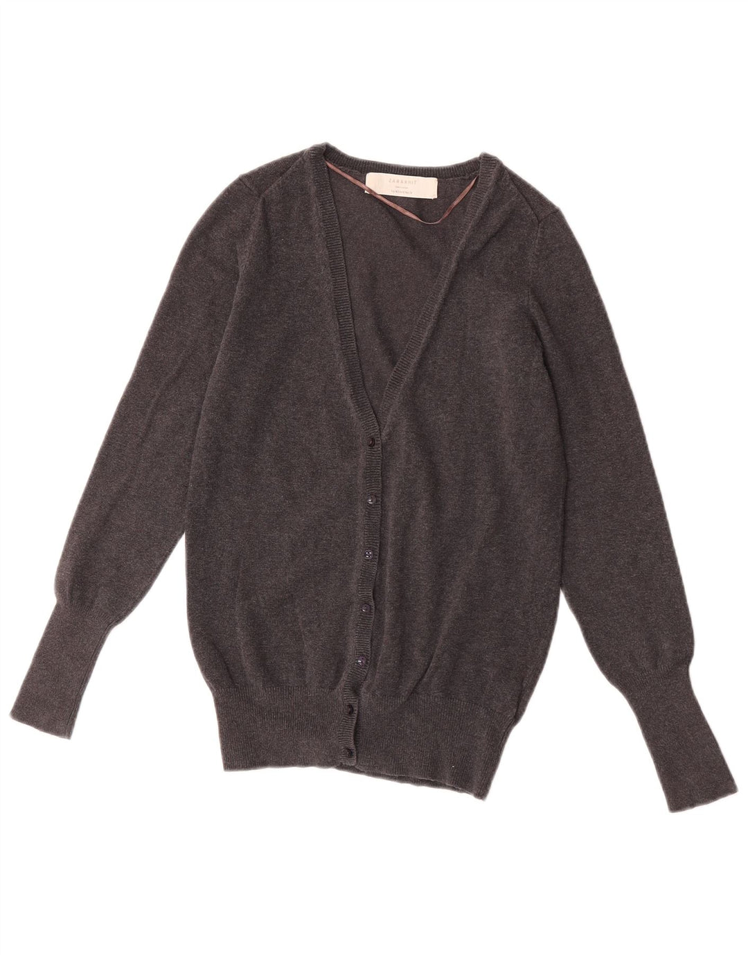 Maglione cardigan da donna Zara UK 12 Cotone grigio medio
