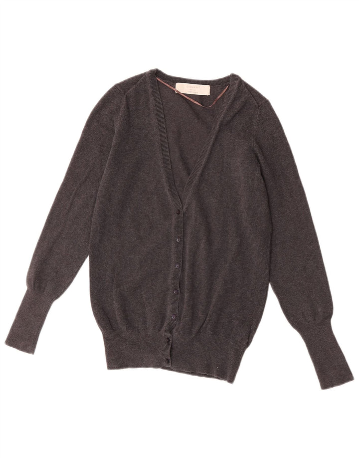 Maglione cardigan da donna Zara UK 12 Cotone grigio medio