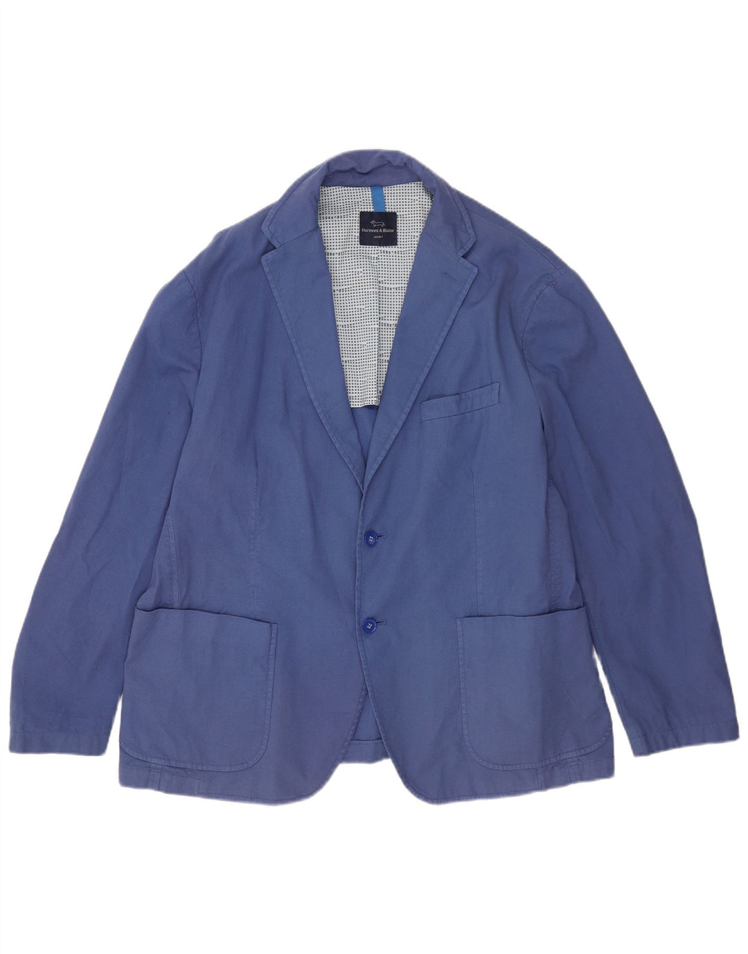 Giacca blazer da uomo a 2 bottoni Harmont & Blaine UK 42 XL cotone blu