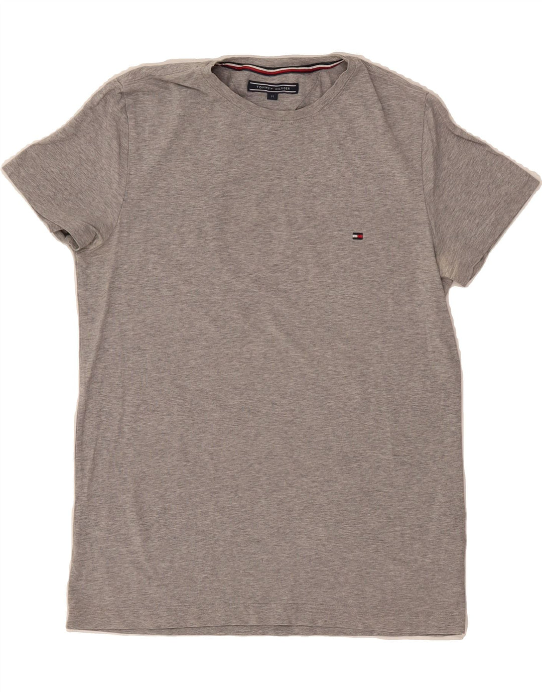 TOMMY HILFIGER Womens T-Shirt Top UK 12 Medium Grey Cotton Vintage Tommy Hilfiger and Second-Hand Tommy Hilfiger from Messina Hembry 