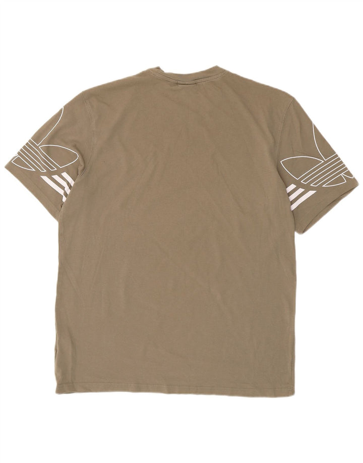 T-shirt grafica da uomo Adidas Top in cotone kaki medio