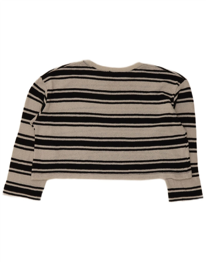 Top corto oversize da donna Zara a maniche lunghe UK 16 grande a righe nere