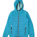 CMP Girls Hooded Padded Jacket 11-12 Years Blue Polyester Vintage CMP and Second-Hand CMP from Messina Hembry 