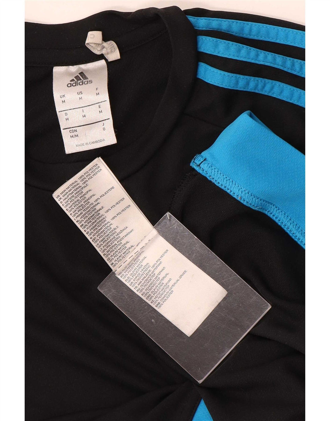 T-shirt Adidas Climalite da uomo Top in poliestere color block medio nero