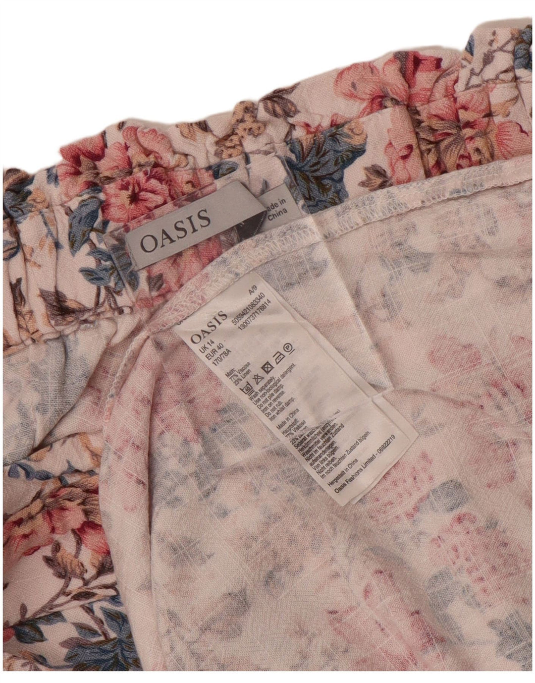 Gonna longuette da donna Oasis UK 14 media W30 viscosa floreale multicolore