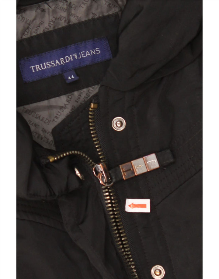 Cappotto Giacca a Vento Donna TRUSSARDI JEANS IT 44 Medio Nero Poliestere