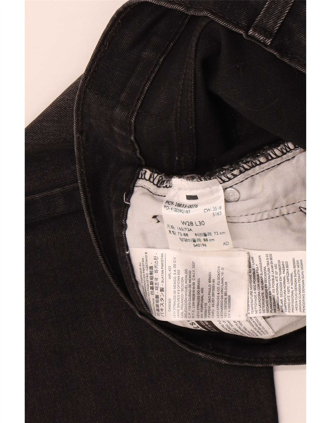 Jeans Levi's da uomo 512 slim affusolati W28 L30 cotone nero
