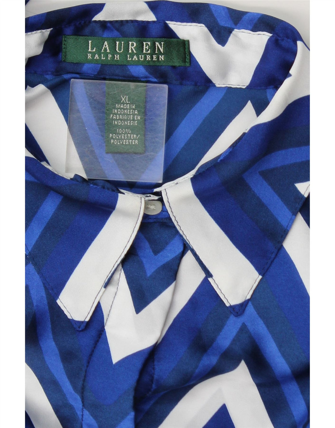 Camicetta da donna Ralph Lauren UK 18 XL Poliestere blu Chevron
