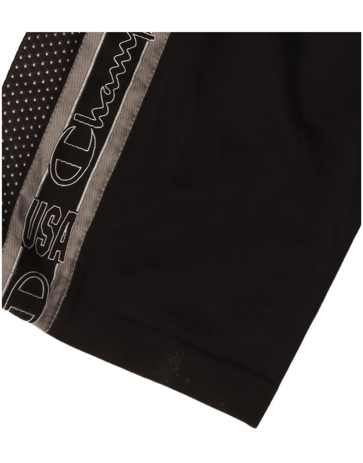 CHAMPION Mens USA Graphic Tracksuit Trousers Small  Black