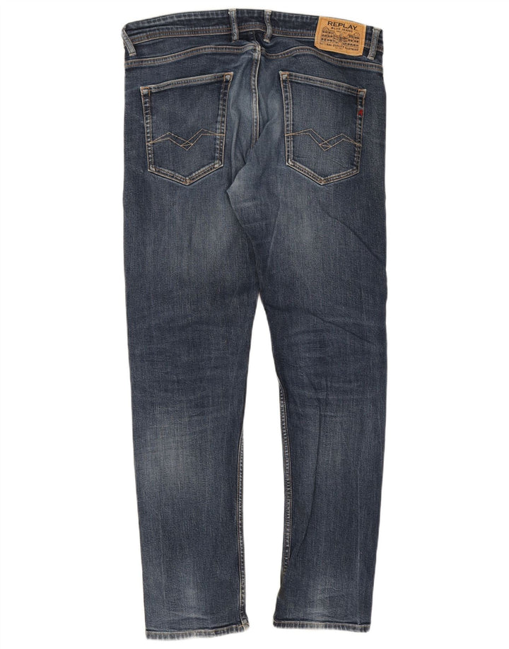 Replay Jeans dritti Grover da uomo W34 L31 Blu