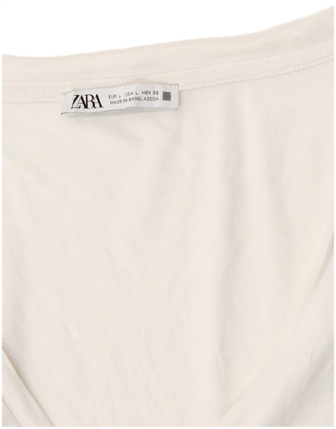 T-shirt Zara da donna Top UK 16 grande bianca