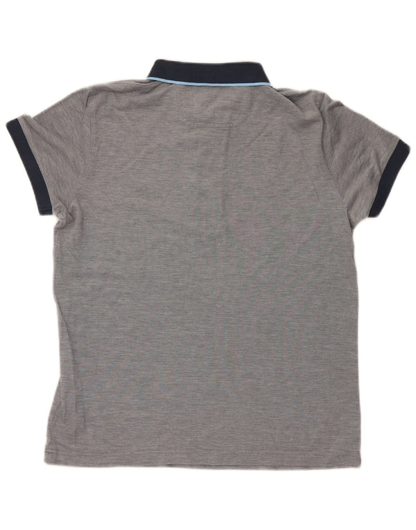Polo da uomo Hugo Boss in cotone color block grigio medio
