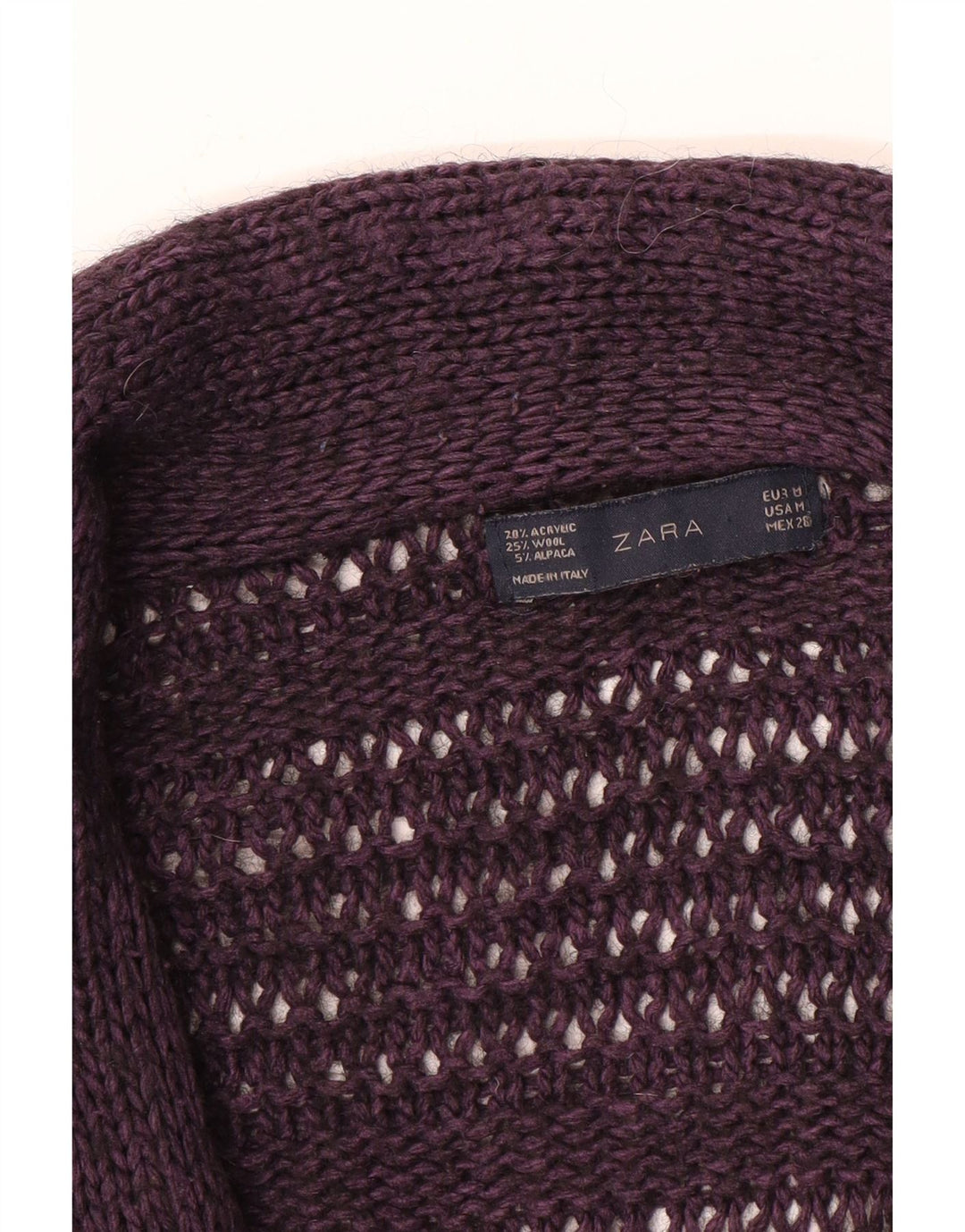Maglione cardigan da donna Zara UK 14 Acrilico viola medio