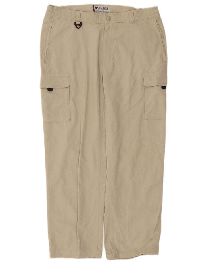 Pantaloni cargo dritti da uomo Columbia medi W30 L28 nylon beige