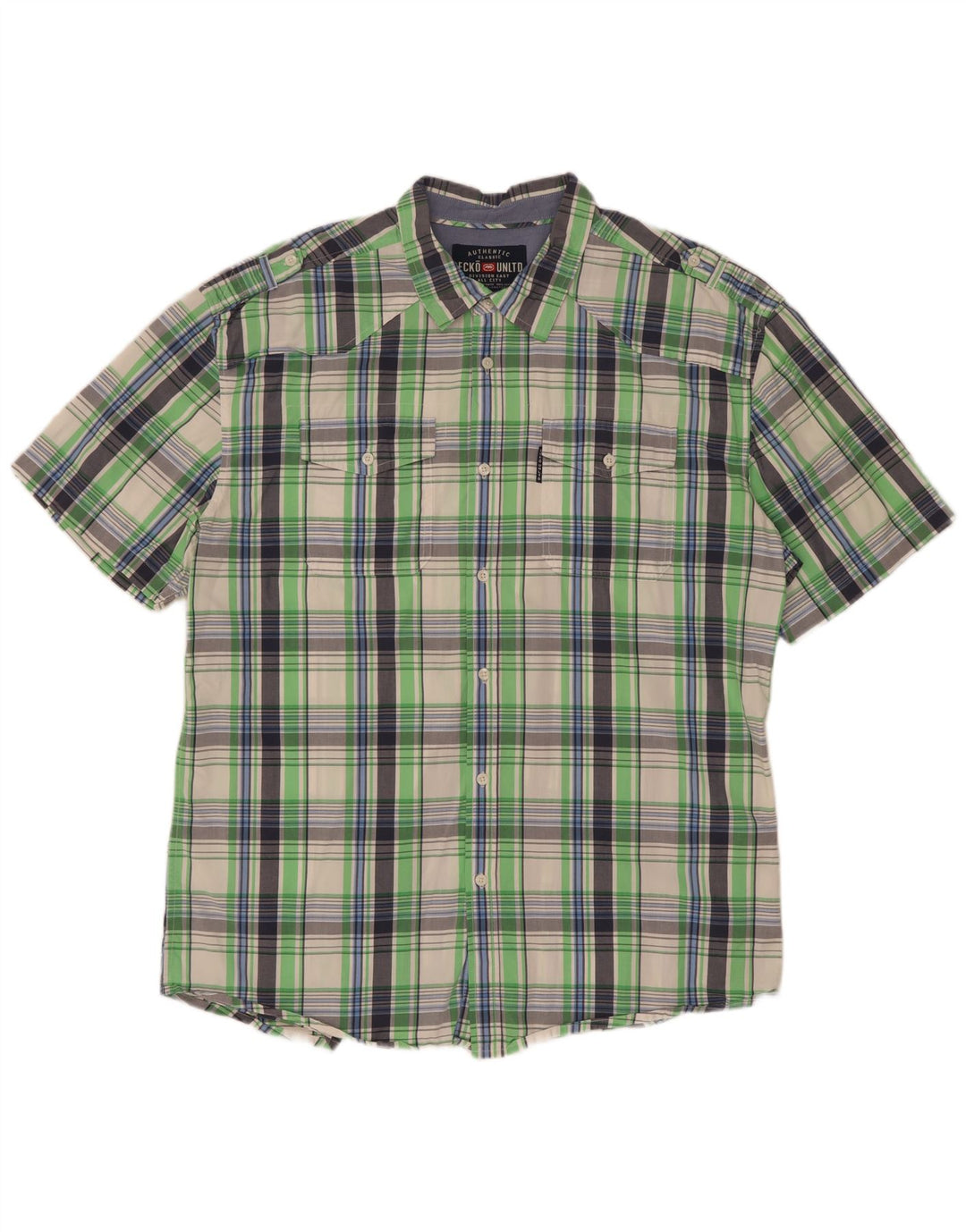 Camicia a maniche corte da uomo Ecko Unlimited 2XL cotone a quadri verde