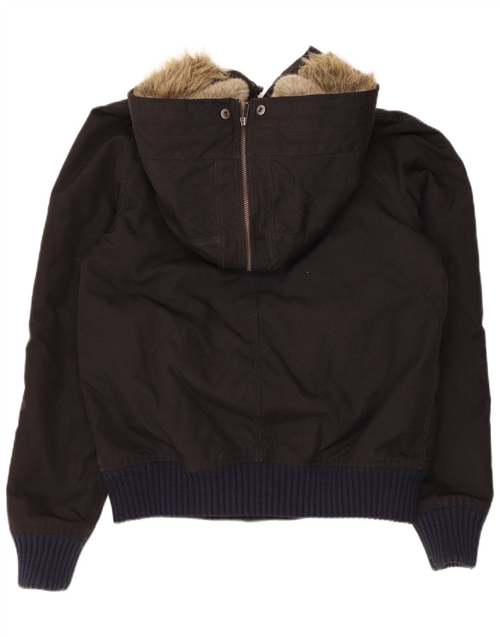 Giacca imbottita bomber con cappuccio da donna Woolrich UK 14 grande nylon nero