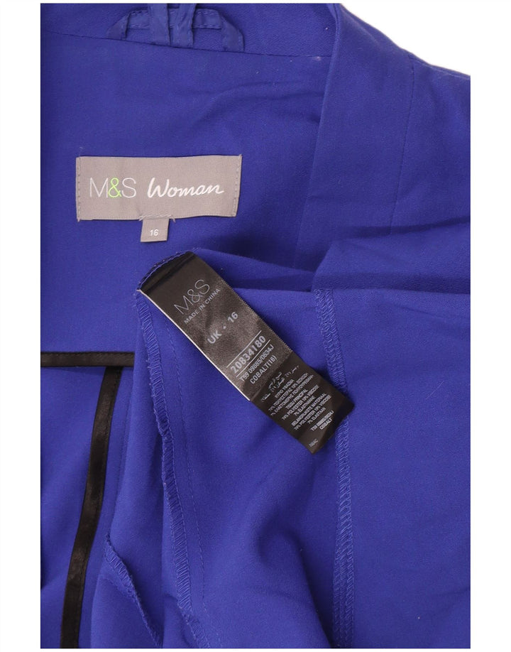Giacca blazer aperta da donna Marks & Spencer UK 16 grande poliestere blu