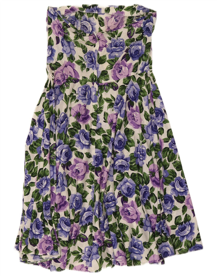 Abito senza spalline da donna Simon Jeffrey UK 16 Grande motivo floreale multicolore