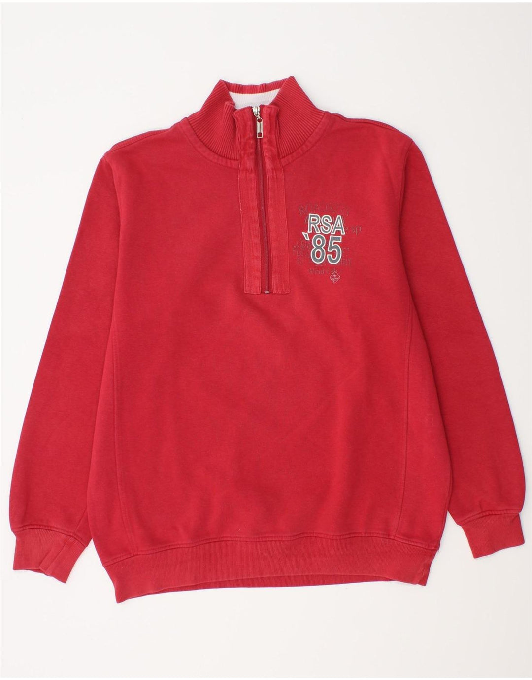 ROADSIGN AUSTRALIA Felpa da uomo con collo con zip, maglione grande, cotone rosso