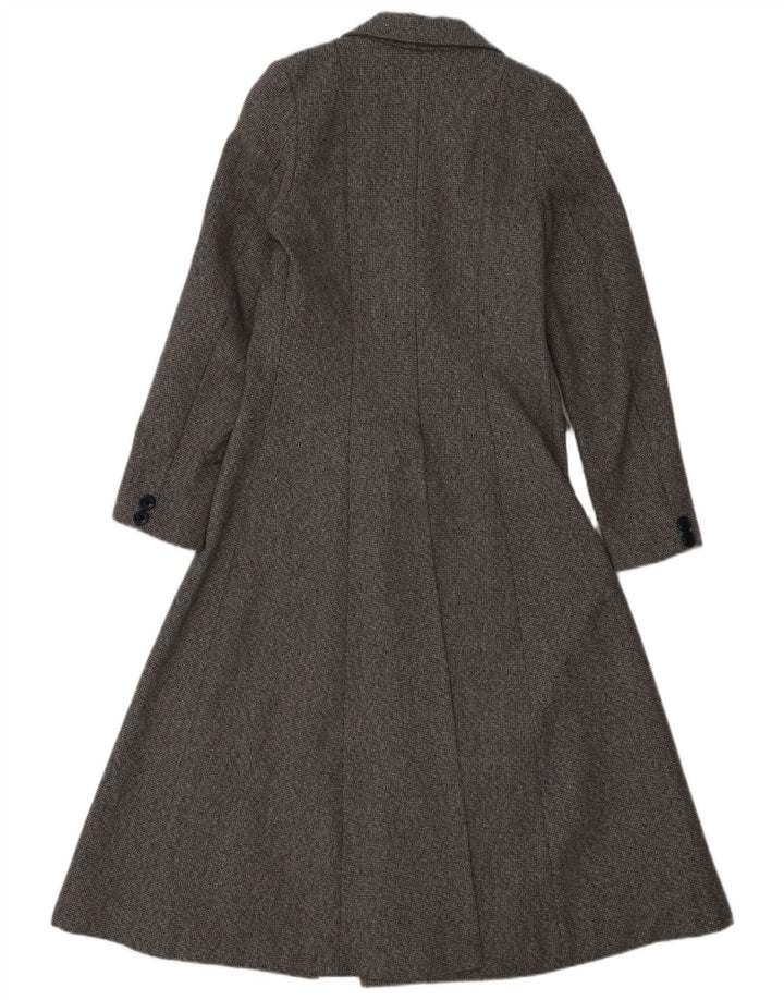 Cappotto doppiopetto vintage da donna UK 10 piccolo in lana grigia