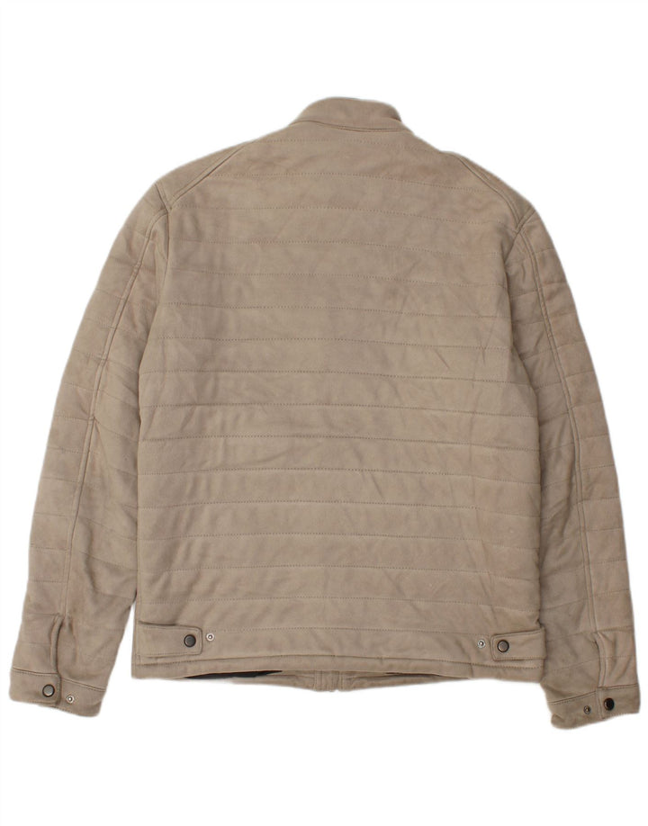 Giubbotto bomber da uomo Zara UK 38 Poliestere beige medio