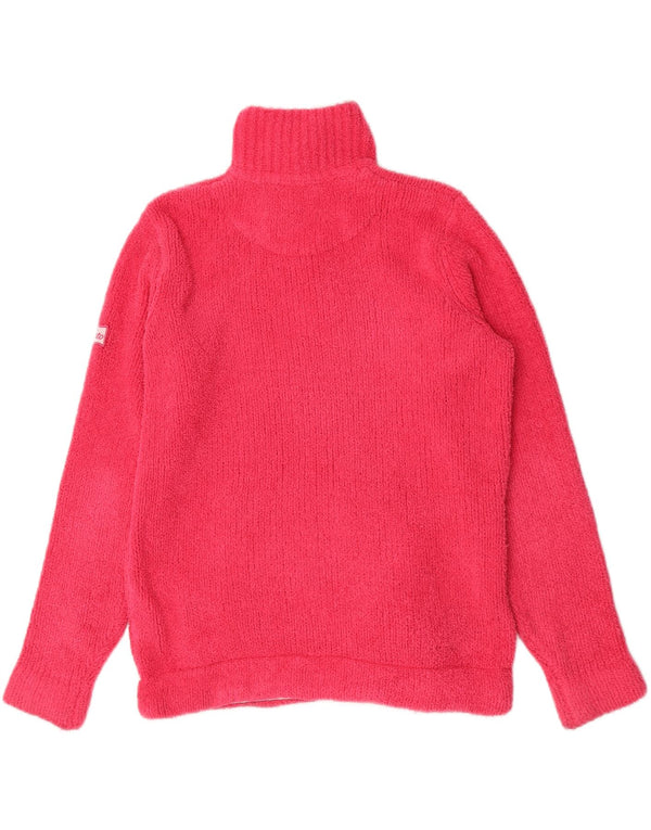 Musto Donna Felpa con Collo con Zip Grafica Oversize Maglione UK 10 Piccolo Rosa