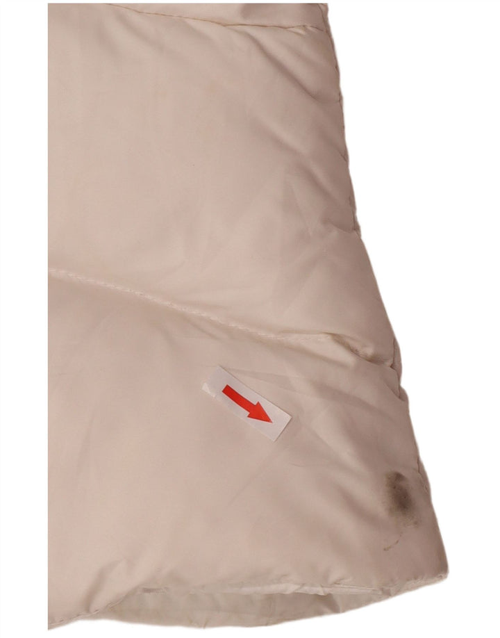 Gilet imbottito con cappuccio da donna Nike UK 12/14 poliestere bianco medio