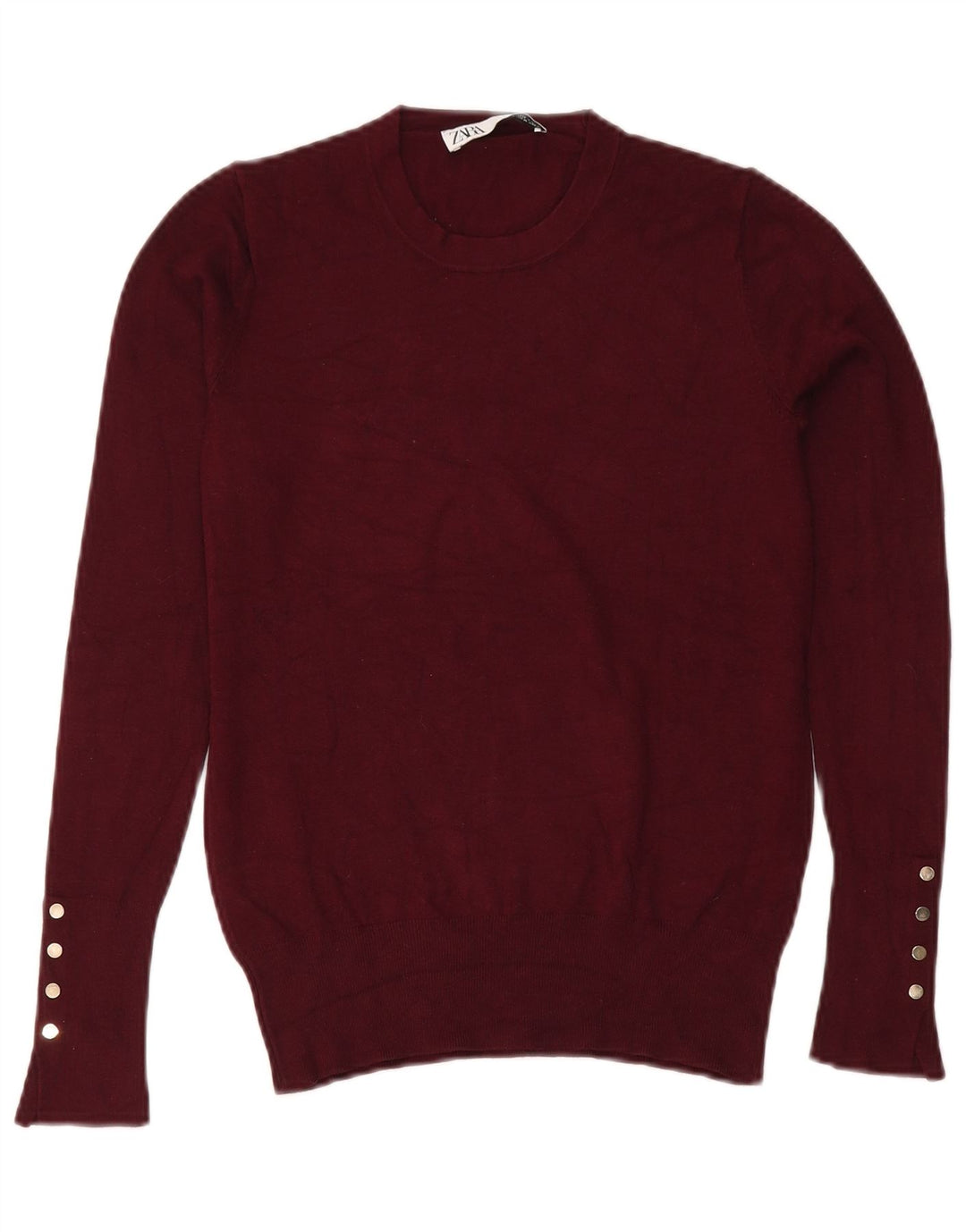 Maglione maglione girocollo da donna Zara UK 12 Borgogna medio