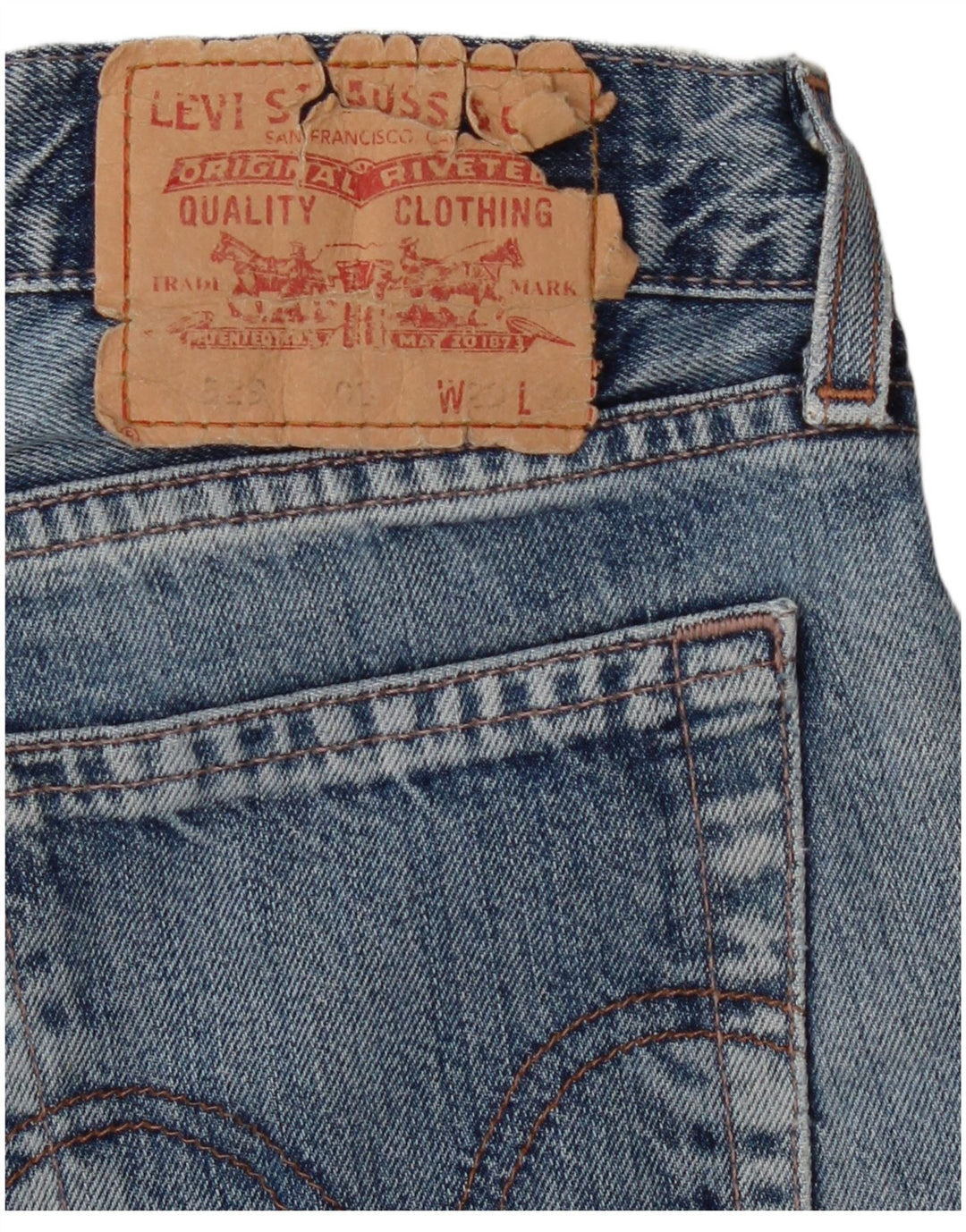 Jeans dritti da uomo Levi's W29 L27 in cotone blu