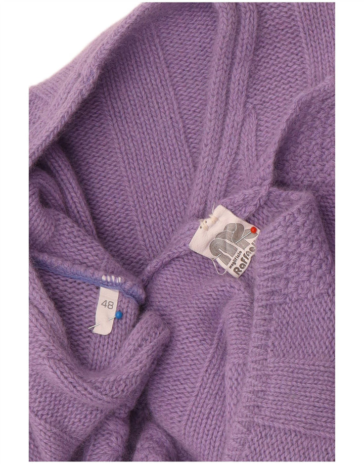 Maglione da donna con scollo a V Raffaello IT 48 XL Lana viola