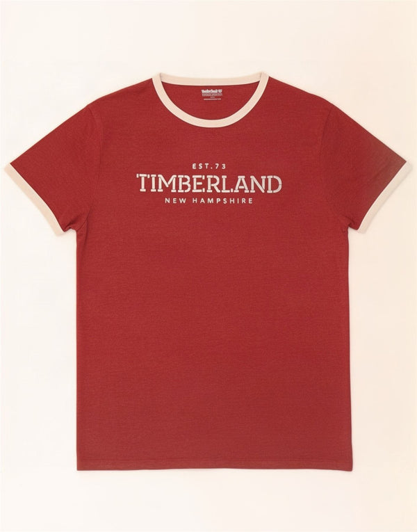 T-shirt grafica da uomo Timberland Top in cotone marrone medio medio