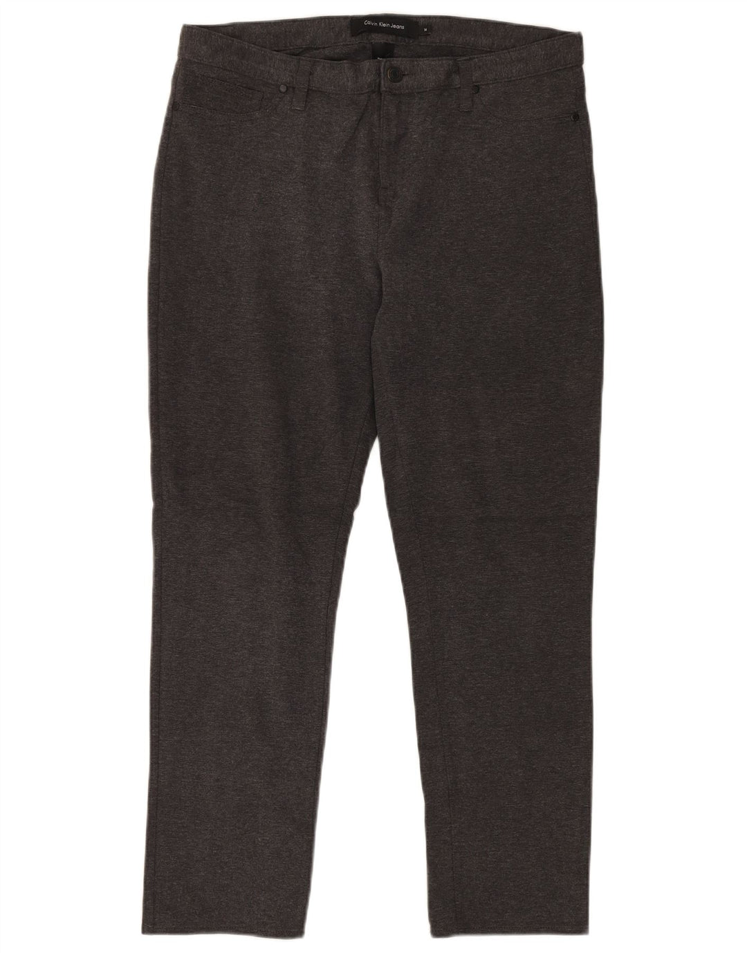Pantaloni casual slim da donna Calvin Klein US 14 Large W32 L30 cotone grigio