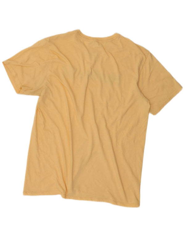T-shirt grafica da uomo Hurley Top grande in cotone giallo
