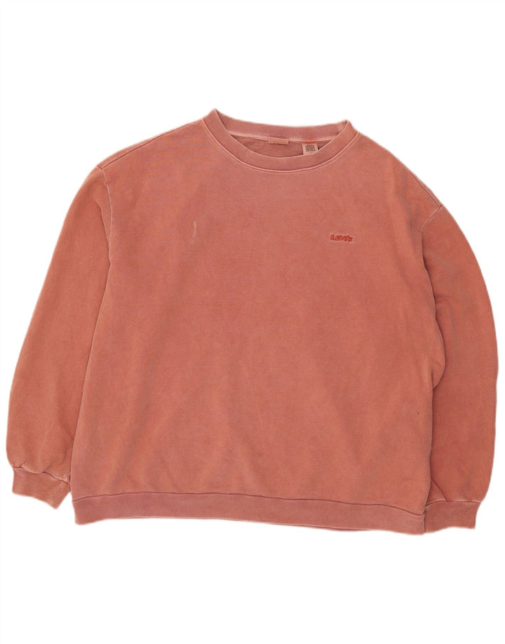 Levi's Donna Felpa Oversize Maglione UK 14 Medio Rosso Cotone