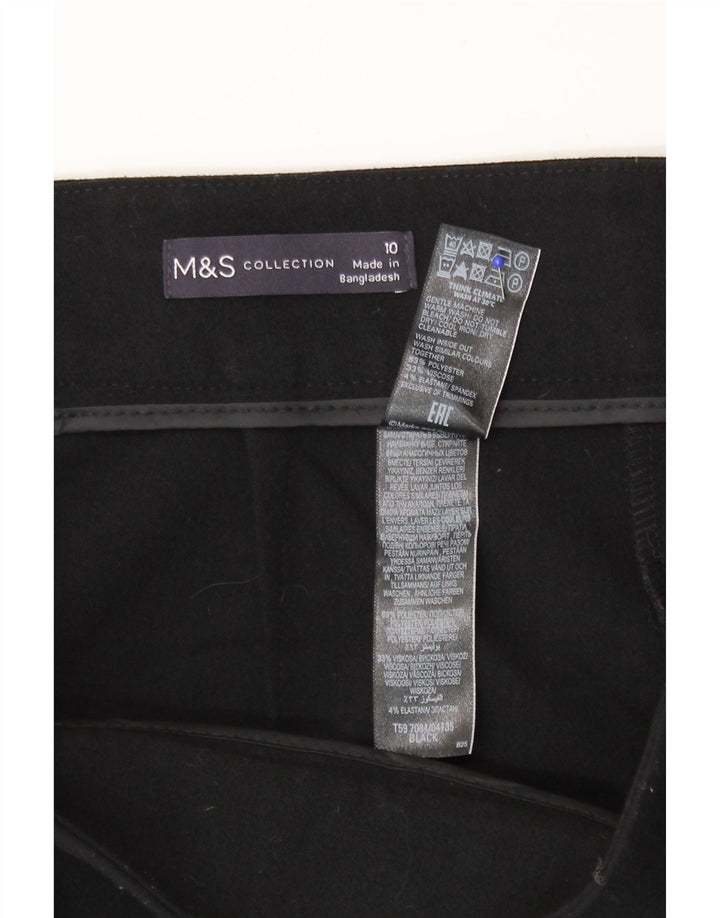 Gonna a trapezio da donna Marks & Spencer UK 10 piccola W29 poliestere nero