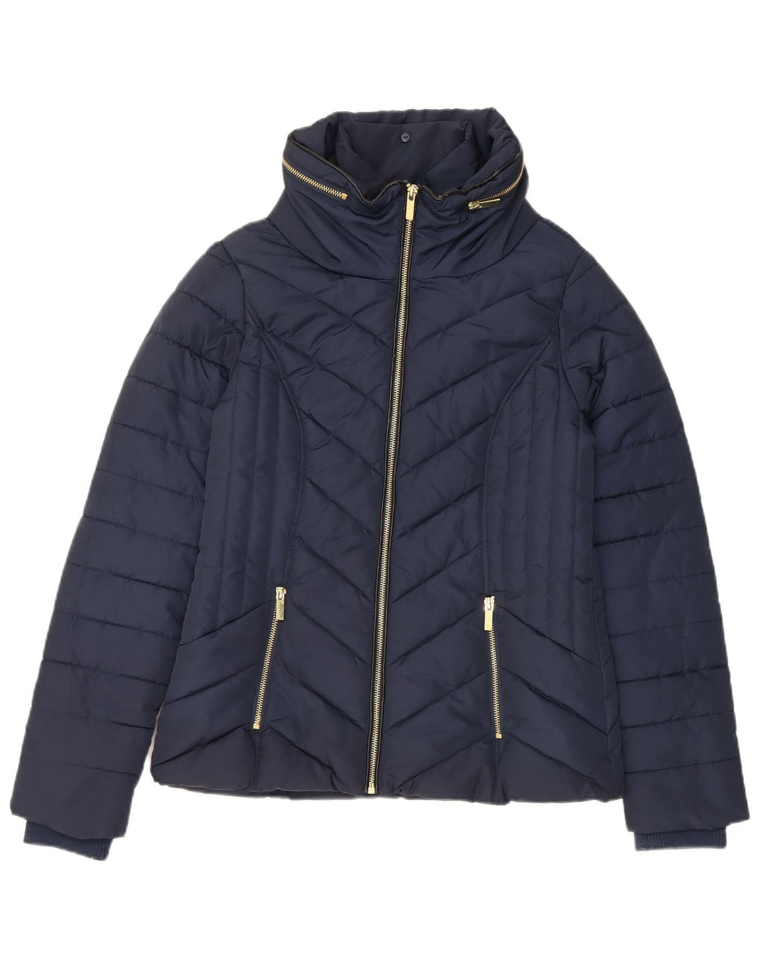 Giacca imbottita con cappuccio da donna Oasis UK 6 XS poliestere blu navy