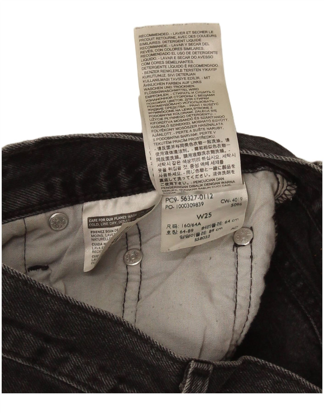Pantaloncini di jeans Levi's 501 da donna W25 XS in cotone grigio