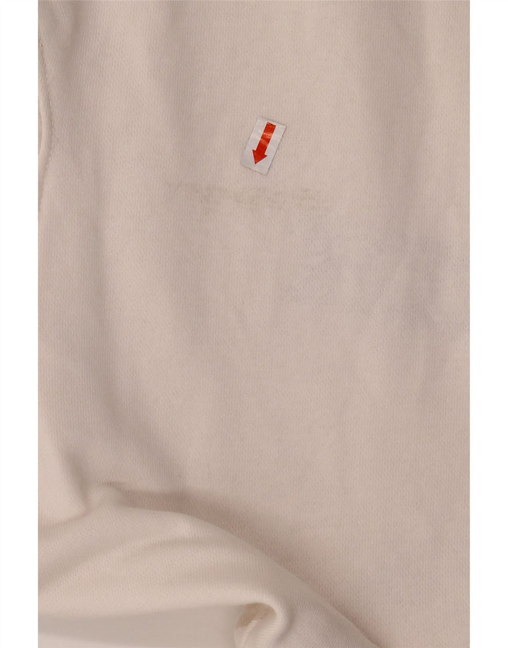 TOMMY HILFIGER Womens Graphic Hoodie Jumper UK 12 Medium White
