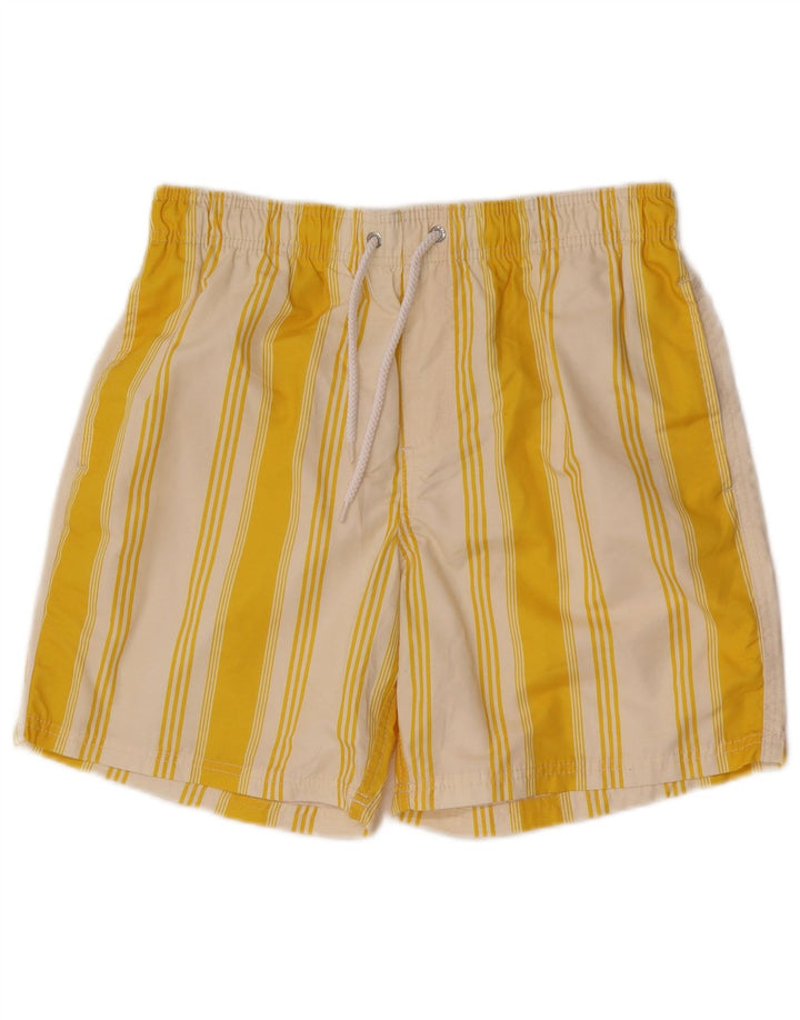 Pantaloncini da bagno da uomo Zara in poliestere a righe gialle medie
