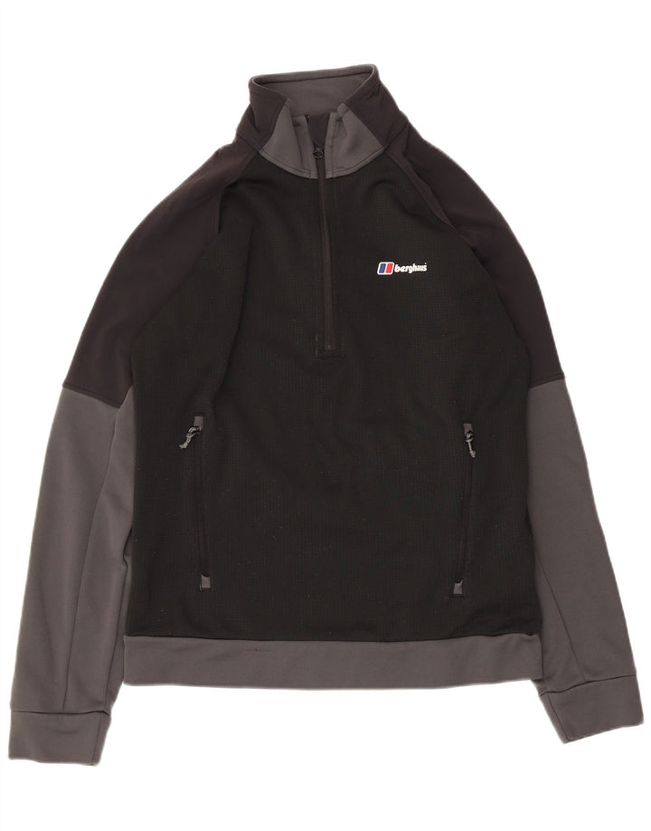 Berghaus Uomo Felpa con Collo con Zip Maglione Medio Nero Colourblock Poliestere