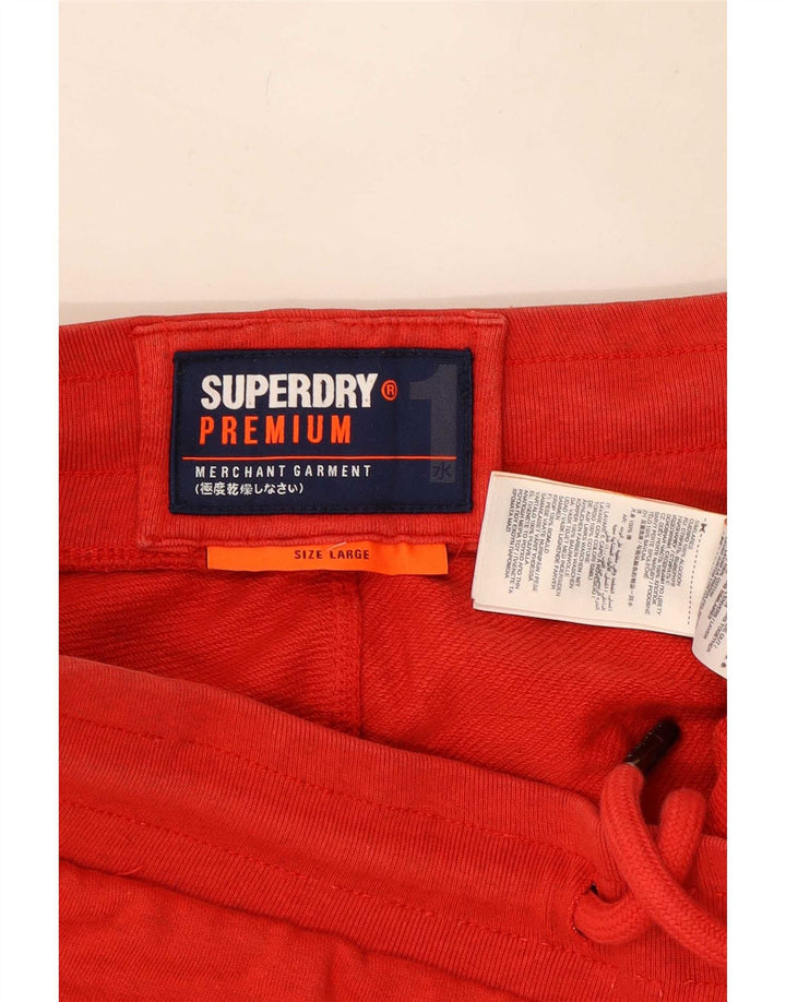 Pantaloncini sportivi da uomo Superdry grandi in cotone rosso